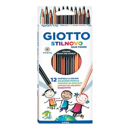 Színes ceruza GIOTTO Stilnovo hatszögletű 12 darabos bőr tónusú színek